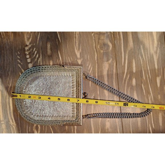 Vintage 60s Silver Crochet Ladies Evening Bag Heurette of Miami Italy - Picture 7 of 8